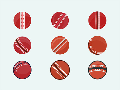 Cricket ball vector illustration bundle. detail