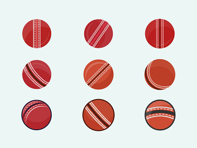 Cricket ball vector illustration bundle.