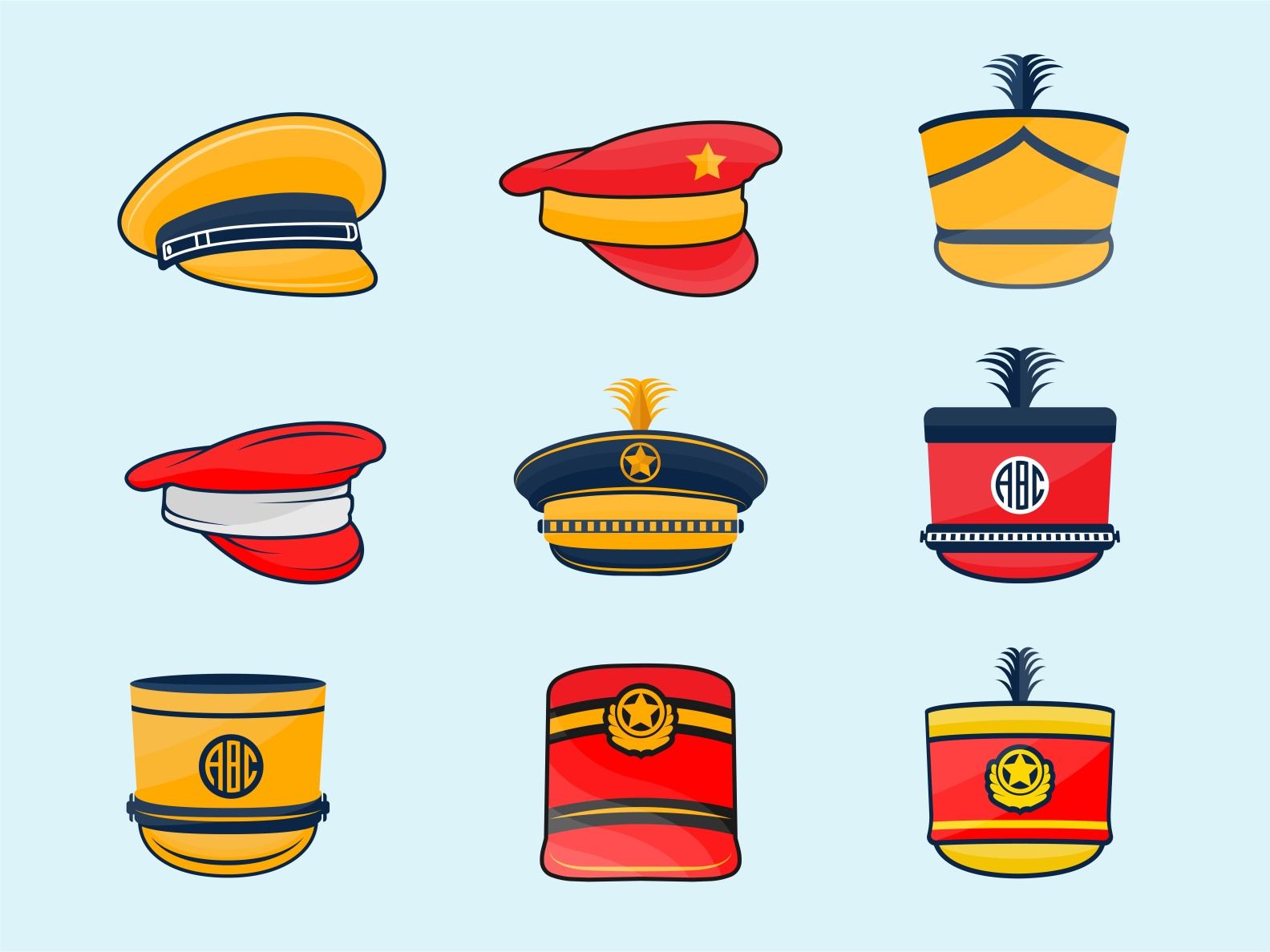 Marching Band Hat Illustration Colorful Design Set by MT Graph on Dribbble