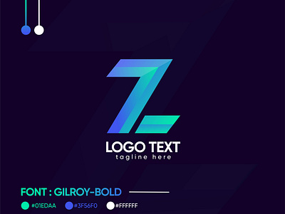 Letter 7+Z modern logo branding design. rim