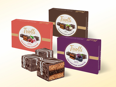 Triolly biscuit sweets 3d branding design graphic design packaging visualization