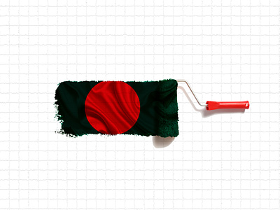 A splash of color on the national flag of Bangladesh
