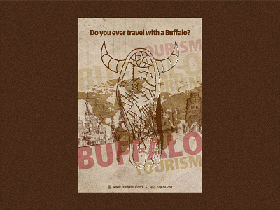 Buffalo Travels art design graphic design poster