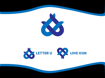 Love icon with u letter