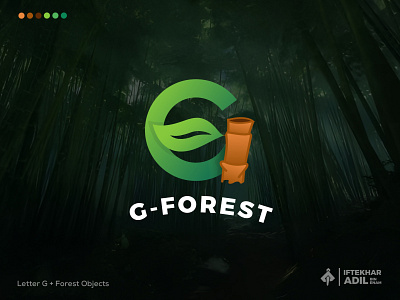 Name with G and Forest Logo Concept bamboo brand brand logo branding concept design fanaan forest gfx graphic design graphics design green illustration letter g logo logo vector