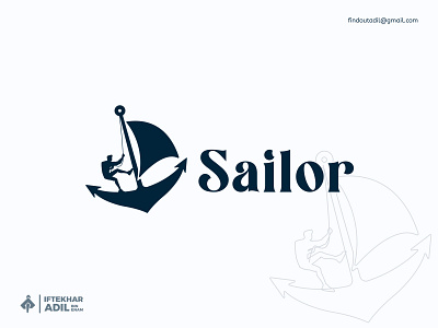 Sailor Brand Logo adventure blue brand branding dark design fanaan graphic design logo logo design sail sailor logo sea ship ship logo shipping vector