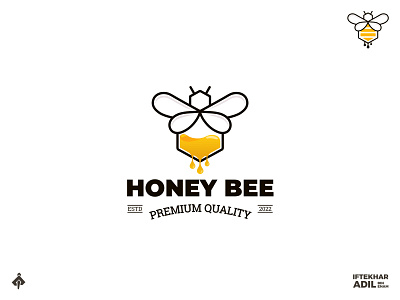 Honey Bee - Premium Honey bee logo bee logo design brand brand identity branding design fanaan gfx graphic design honey bee honey logo honey logo design illustration logo