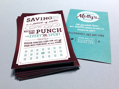 MOLLY'S GLUTEN-FREE BAKERY: UNTD / Royalty Program branding design punch card