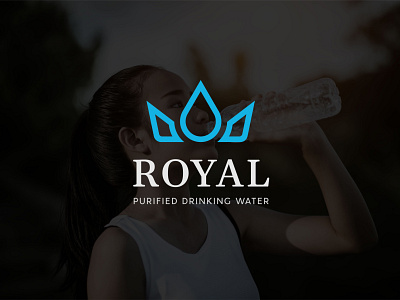 ROYAL - purified drinking water branding logo