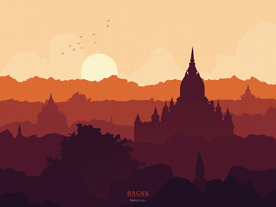 The BAGAN bagan illustration myanmar vector