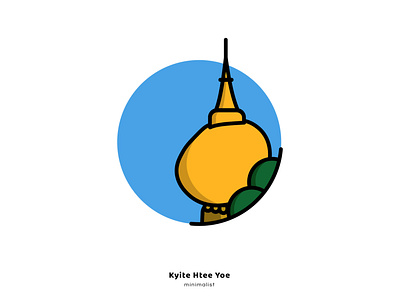 Kyite Htee Yoe Pagoda illustration myanmar vector