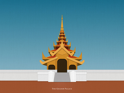 The Mandalay Palace illustration myanamr vector