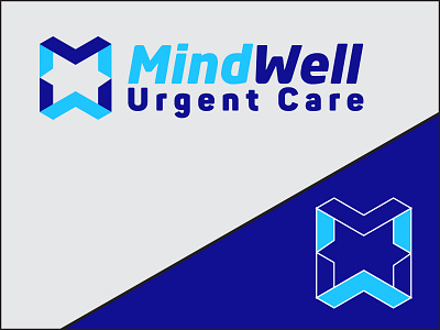 MindWell Urgent Care blue brand design brand identity branding branding design design illustration logo mind mockup psychiatric clinic vector