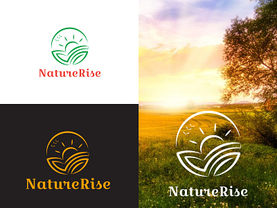 naturerise best brand brand design brand identity branding branding design happyness hope illustration natural nature organic round sun