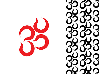 om black branding design hindu logo om spiritual