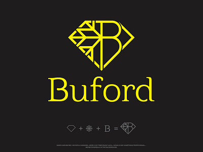 Buford b brand brand design brand identity branding branding design design diamond ice illustration logo snow flakes vector yellow