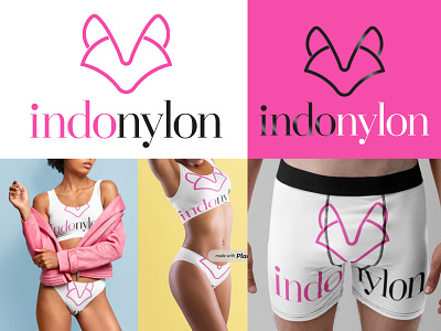 Indonylon bikiny brand brand design brand identity branding branding design design illustration lingerie logo models pink unisex vector