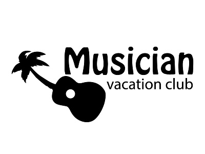 Musician vacation club fastival fun guitar music music art palm