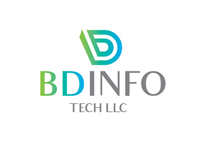 BDInfo bd bdinfo blue branding gredient green info llc monogram techno