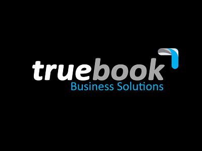 TrueBook black blue branding business design illustration solution typography vector