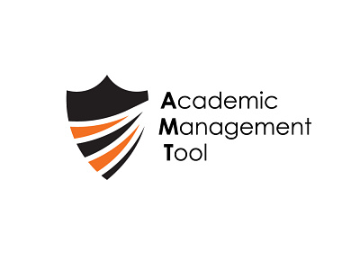 The Academic Management academy black branding illustration management orange round shield white