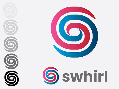 swhirl black brand brand design brand identity branding branding design design illustration logo round s simple whirl