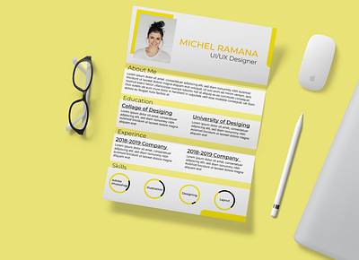 Minimal Resume Design cv design graphic design personal identity resume resume design typography