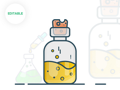 Chemistry Illustrations Health Potion Icon book bottle chemistry flask game gradient green health icon illustration magic potion