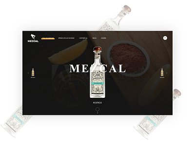Mezcal website ui design bottle branding chemistry design game gradient icon illustration