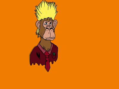 Angry super ssj ape ape drawing illustration