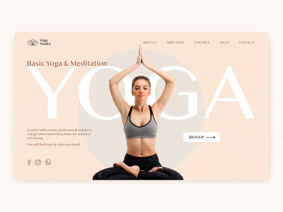 Concept Yoga Studio concept design first page main page ui ux yoga