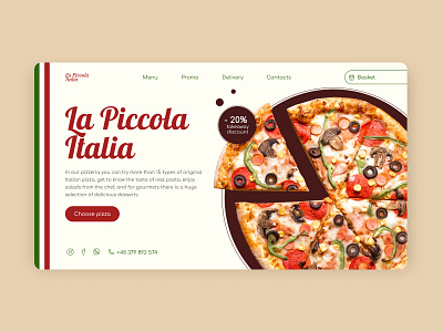 Concept La Piccola Italia concept design first page main page online pizza restaurant pizza ui ux