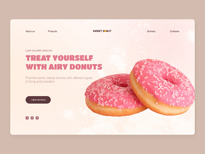 Concept Sweet donut #3 concept design donut first page main page ui ux