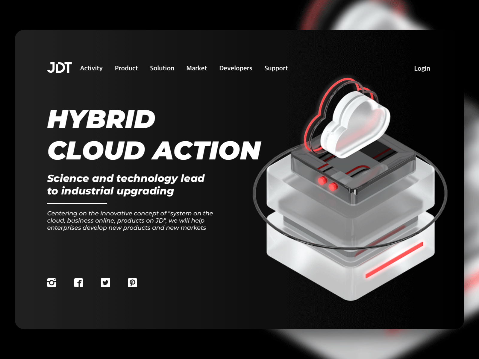Hybrid Cloud Icon Action Effects animation art branding colors continue to work hard design illustration interface typography ue ux