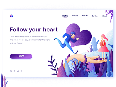 Follow Your Heart art china colors continue to work hard design heart illustration interface typography ui ux web