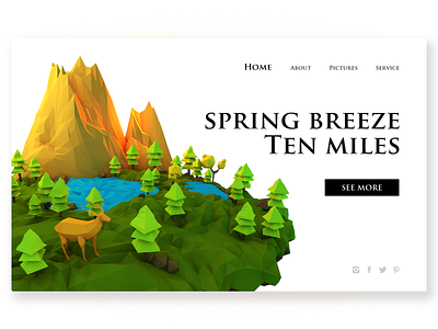 Spring Breeze Ten Miles c4d design ui web 中国 向量 接口 插图 继续努力 艺术 颜色