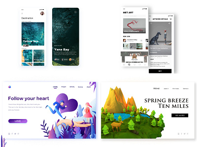 2018-TOP4 app art c4d card china colors concept continue to work hard design heart illustration interface social app typography ue ui ux web