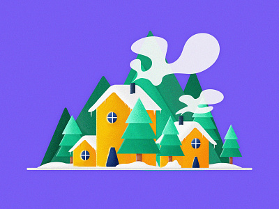 Snow House Illustrations art branding card china colors concept continue to work hard design handwork illustration interface interface design postcard postercard snow typography ue ui ux web