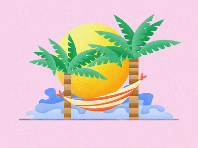 Coconut Trees Wave app art card china coconut colors continue to work hard design handwork illustration interface interface design postcard postercard typography ue ui ux wave web