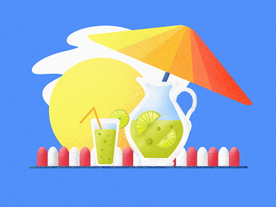 Sun Beach Lemon Tea art branding card china colors continue to work hard design handwork illustration interface interface design postcard postercard typography ue ui ux
