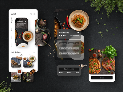 Western Food App card colors continue to work hard design illustration interface mobile product design ui ux