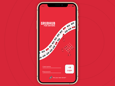 Grubhub Driver App Login Page Product Design (UX - UI) 2020 app get delivery get order grubhub login page mobile app design mobile design product design redesign sign up ui ui design user experience design user interface design ux ux design
