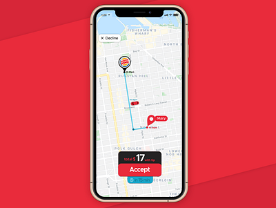 Grubhub Driver App Offer Delivery Page Product Design (UX - UI) 2020 app get delivery get order grubhub mobile app design mobile design offer delivery page product design redesign ui ui design user experience design user interface design ux ux design