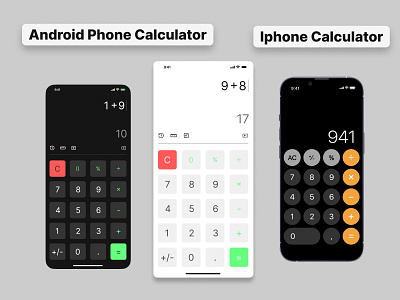 An Android an Iphone Calculator 004 android calculator dailyui iphone