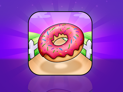 Donut run game icon 3d game app graphic design icond illustration logo mobile