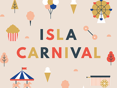 Canva Anniversary Party balloons carnival colorful event fair ferris wheel ice cream illustration manila minimal party poster