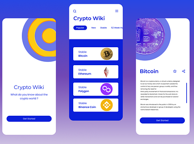 Crypto Wiki app branding crypto cryptocurrency currency design figma graphic design illustration logo metaverse ui ux vector web3