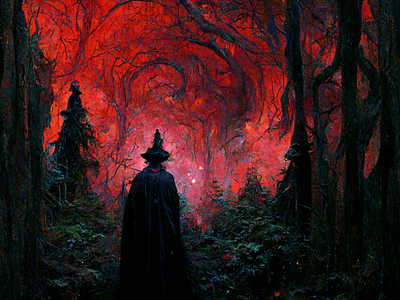 Witch in forest ai art art