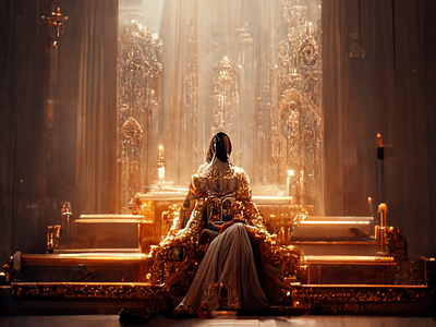 Queen sitting on the throne