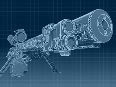 Modular tactical light sniper rifle 3d 3d art blender concept design illustration render